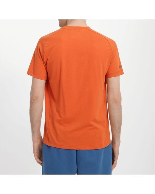 EA7 Orange Line Logo Shoulder Collar T-Shirt for men