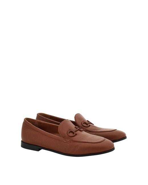 Ferragamo Brown Gancini Loafer