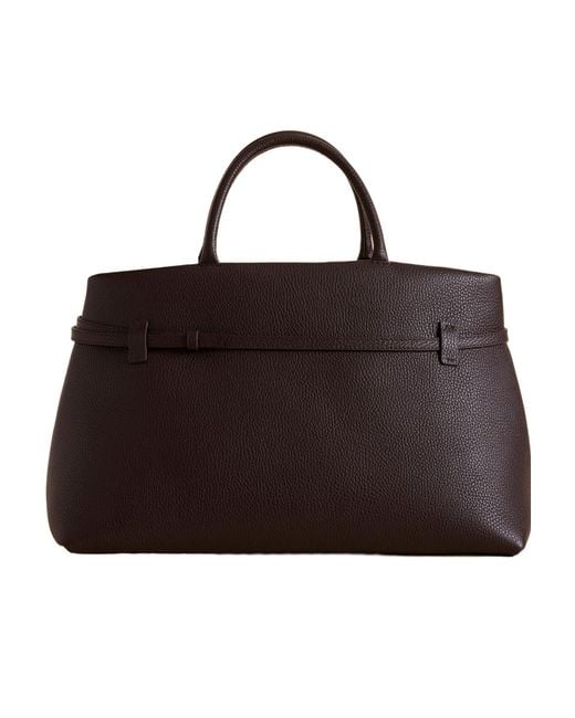 MANU Atelier Brown Buckle Detailed Top Handle Bag