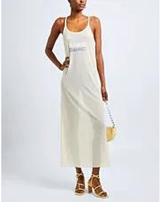 Ganni White Sleeveless Print Dress