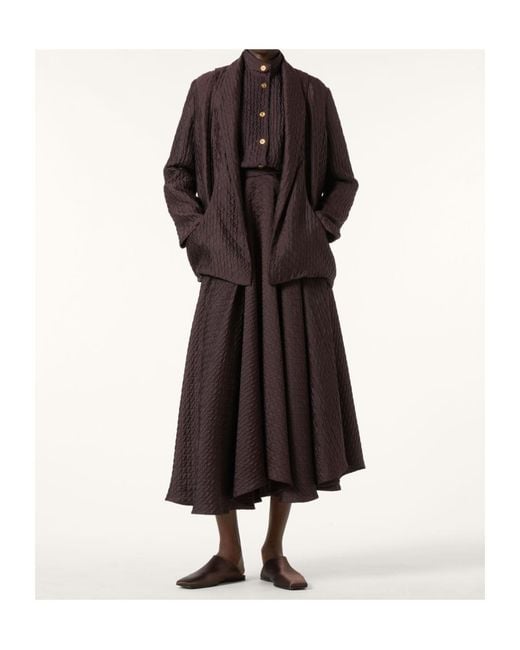 Loro Piana Brown Elise High Waist Midi Skirt