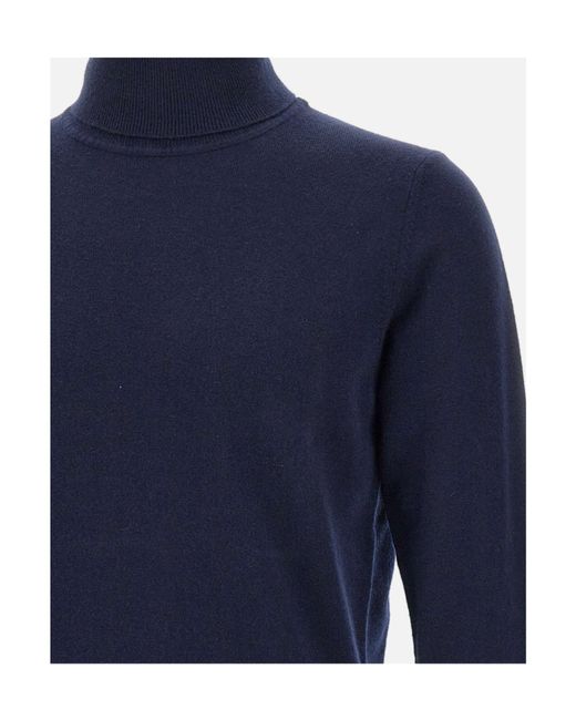 Kangra Cashmere Blue Kangra Turtleneck Knitted Sweater for men