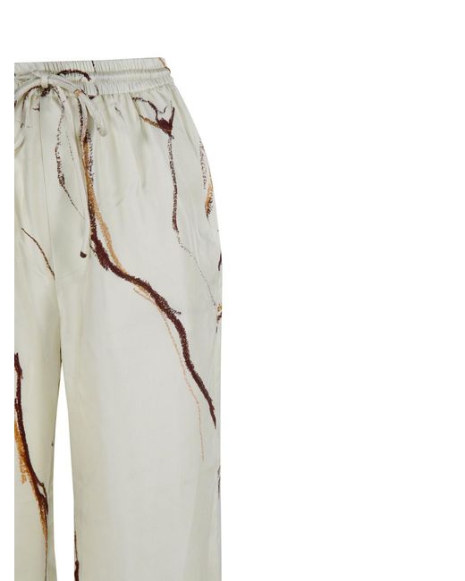 Nanushka Gray Drawstring Wide-Leg Trousers