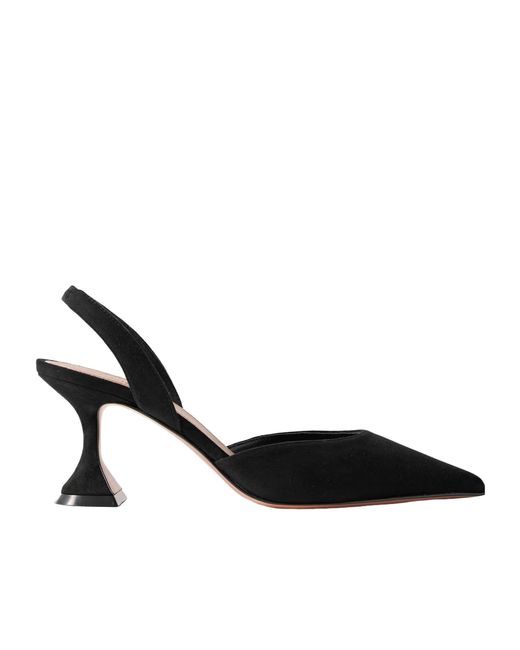 AMINA MUADDI Black Holli Suede Slingback Pumps