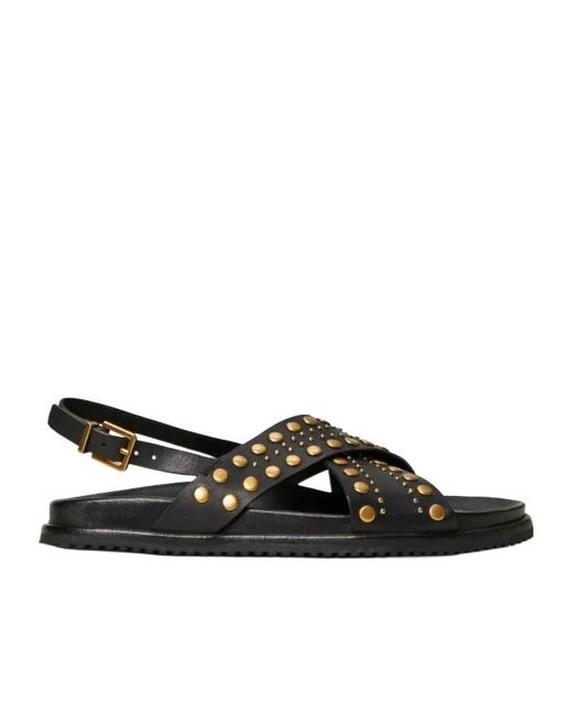 Twinset Black Crossover Strap Sandals