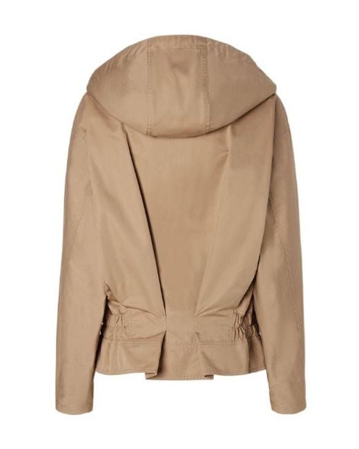 Fendi Natural Hooded Double-Zipped Jacket