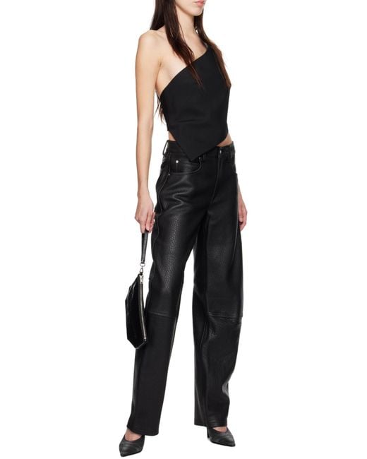 Alexander Wang Black Asymmetric One-Shoulder Top