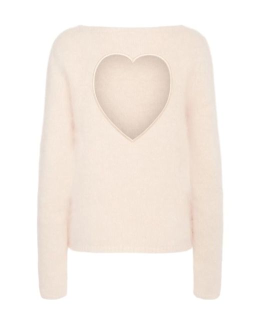 Blumarine Natural Long-Sleeved Sweater