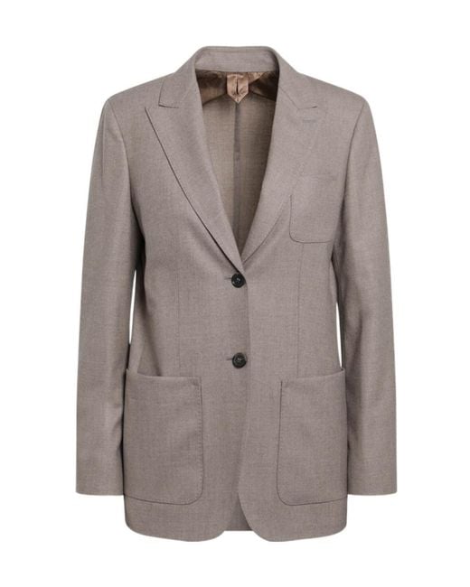 Max Mara Gray Long-Sleeved Suit Jacket