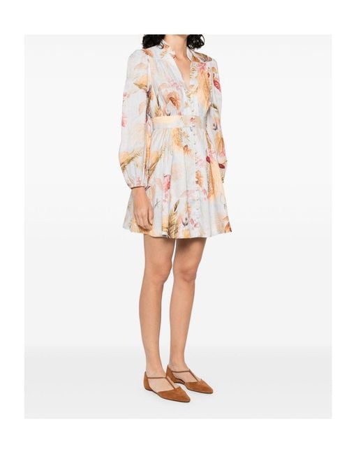 Zimmermann White Printed Dress