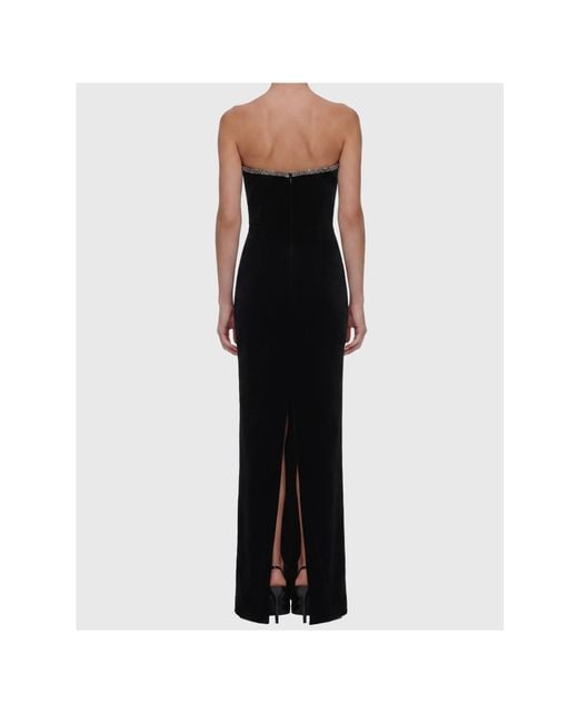 Self-Portrait Black Velvet Maxi Skirt
