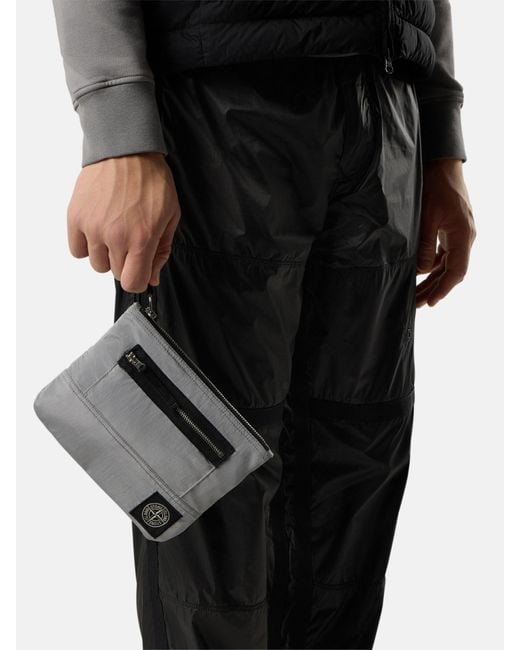 Stone Island Gray Pouch With Zip Pocket And Ripstop Lining for men