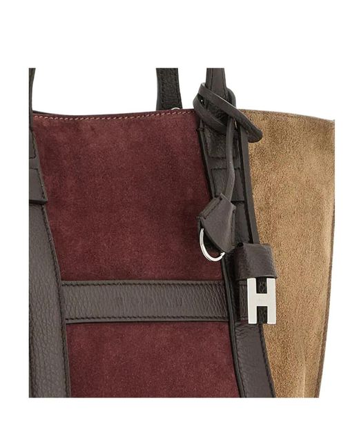 Hogan Brown Script Shopping Bag Small