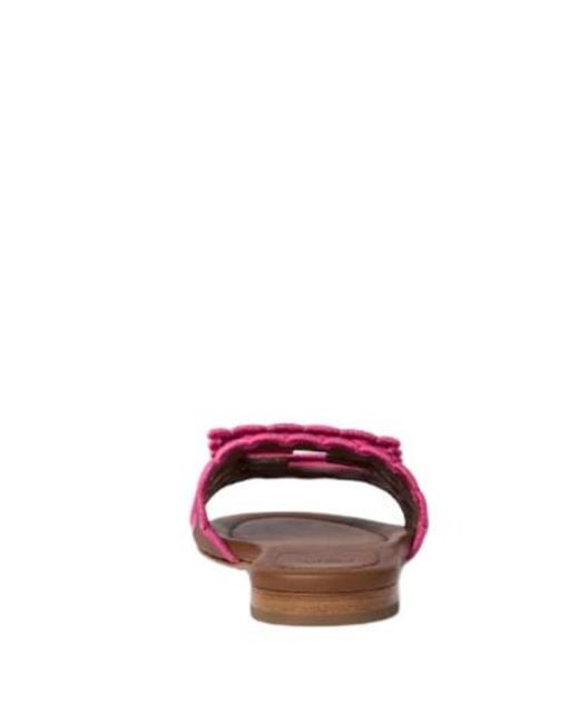 Fendi Pink Logo-Appliqué Flat Sandals