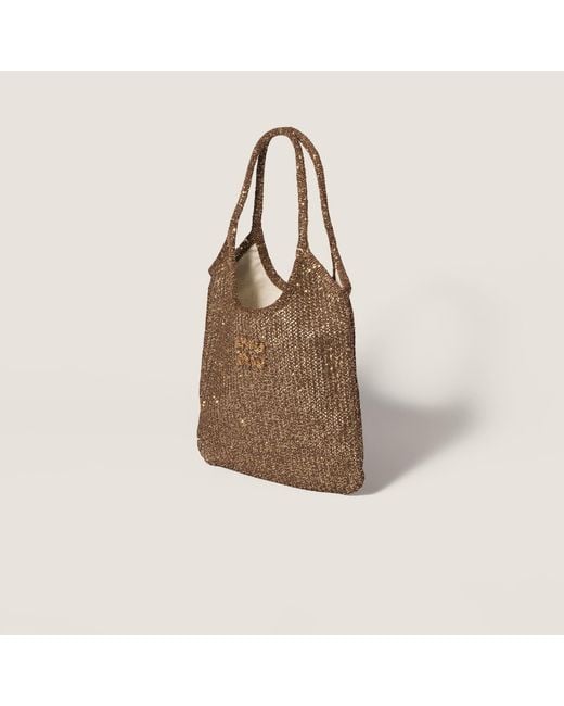 Miu Miu Brown Ivy Sequin Mesh Bag