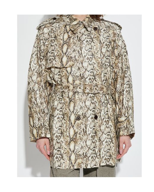 Isabel Marant White Franny Animal Print Trench Coat