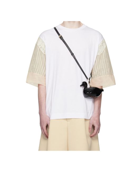 Simone Rocha White Trapped Lace Patchwork T-Shirt for men