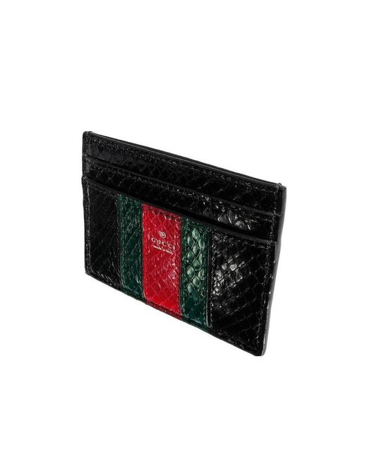 Gucci Black Web Trademark Card Case for men
