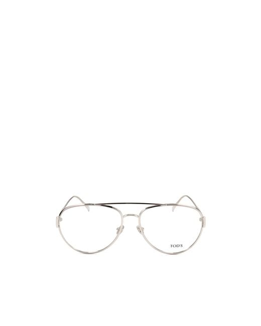Tod's White Geometric Frame Flat Mirror