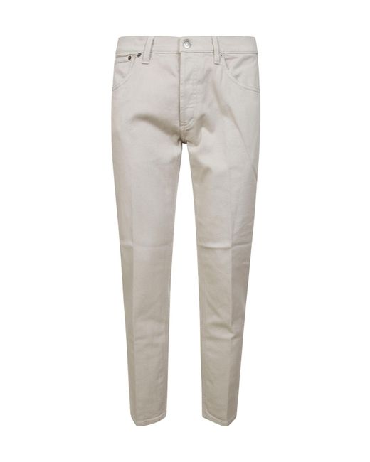 Dondup Gray Straight Leg Pants for men