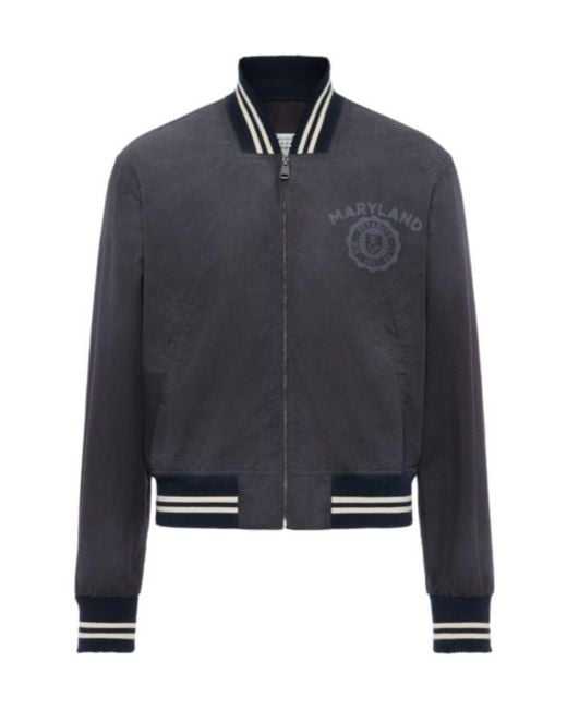 Maison Margiela Blue Varsity Bomber Jacket for men