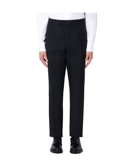 Thom Browne Black Mid-Waisted Skinny Trousers for men