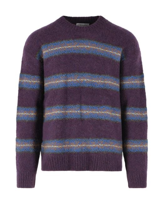 Dries Van Noten Blue Long-Sleeved Sweater for men
