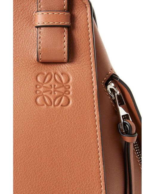 Loewe Brown Hammock Logo Embossed Shoulder Bag