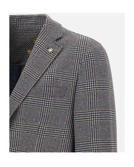 Manuel Ritz Gray Sempre Houndstooth Blazer for men