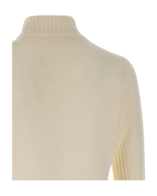 Kangra Cashmere White Kangra Ribbed Zip-Up Stand Collar Cardigan for men