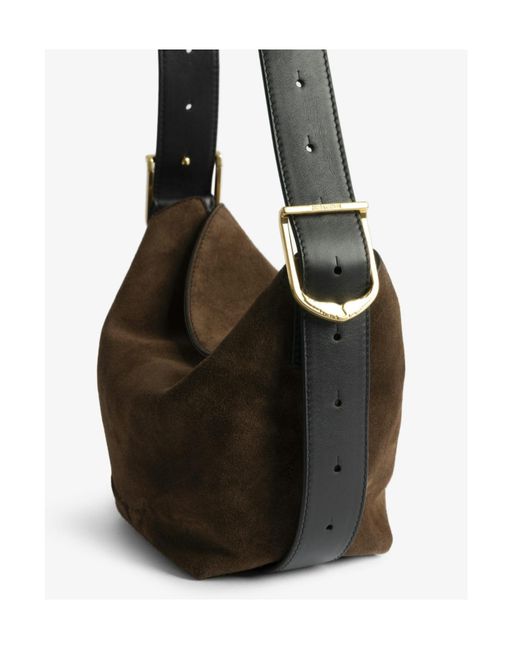 Zadig & Voltaire Gray Baby Jane Suede Crossbody Bag