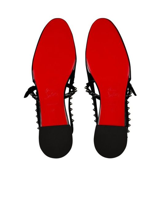Christian Louboutin Black Sweet Janispikes Slingback Ballerinas