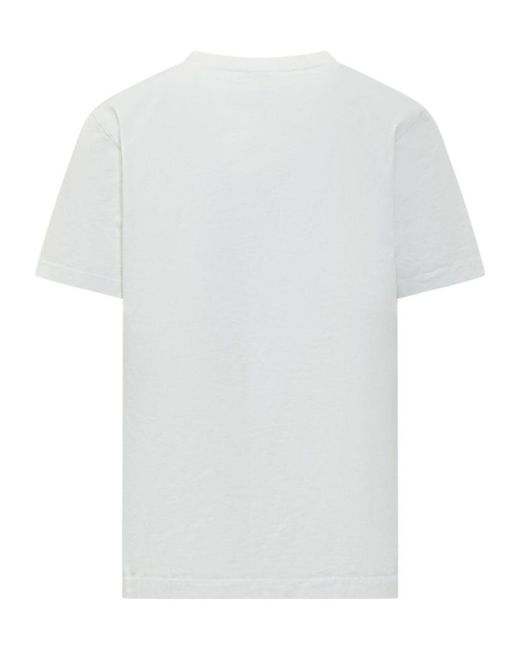 Off-White c/o Virgil Abloh White Logo Printed Crewneck T-Shirt for men
