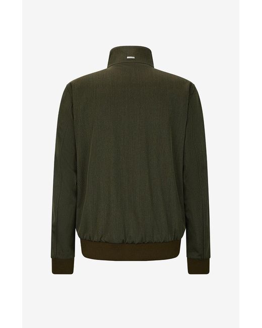 Herno Green High-Neck Zip-Up Jacket for men