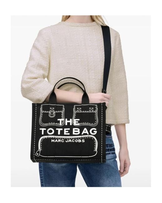 Marc Jacobs Black The Trompe L'Oeil Medium Tote Bag