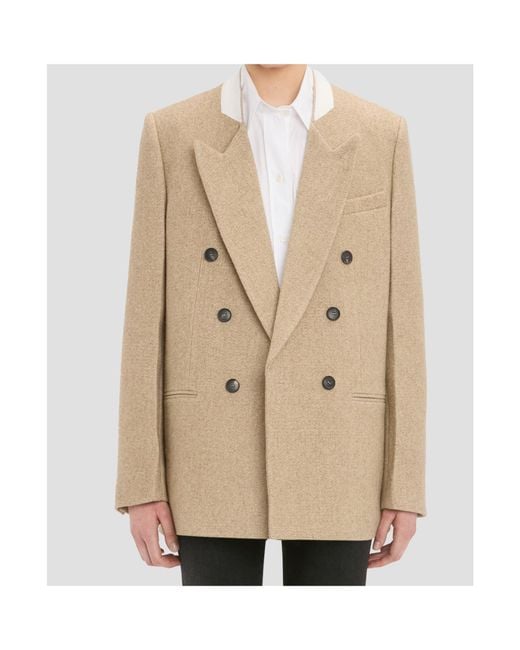 Victoria Beckham Natural Tailored Double-Breasted Blazer