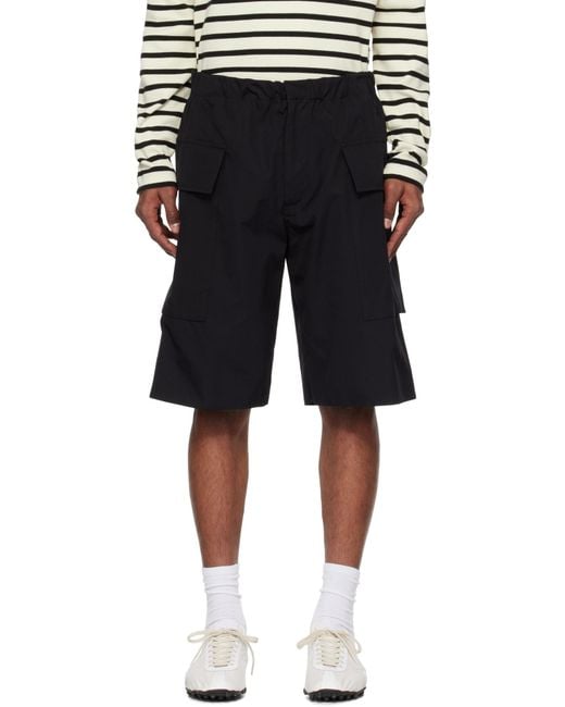 Jil Sander Black Poplin Shorts for men