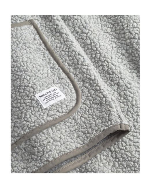 Norse Projects Gray Wool Blend Zip-Up Casual Jacket for men