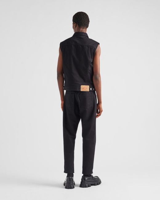 Prada Black Sleeveless Denim Jacket for men