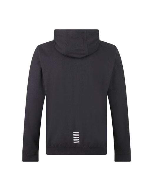 EA7 Blue Long-Sleeved Hooded Casual Jacket for men