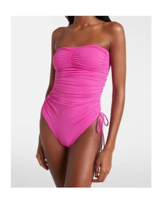 Melissa Odabash Pink Sydney Ruched Swimsuit