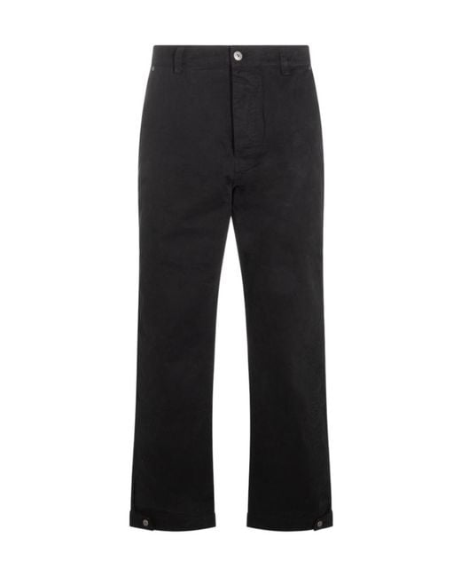 Off-White c/o Virgil Abloh Black Button Detailed Straight Leg Pants for men