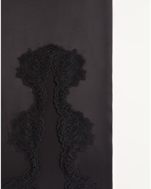 Valentino Black Crepe Satin Skirt