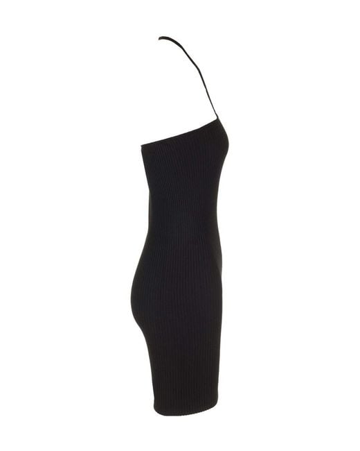 Amiri Black High-Waist Strap-Detailed Pencil Midi Skirt