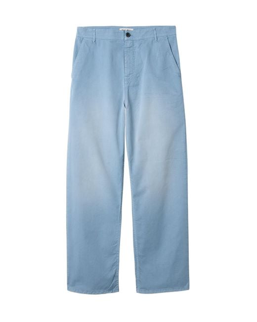 Miu Miu Blue Garment-Dyed Twill Pants
