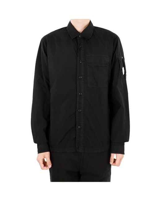 C P Company Blue Button Long-Sleeved Shirt for men