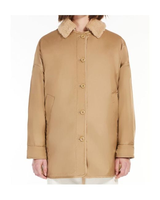 Weekend by Maxmara Natural Shearling-Collar Jacket