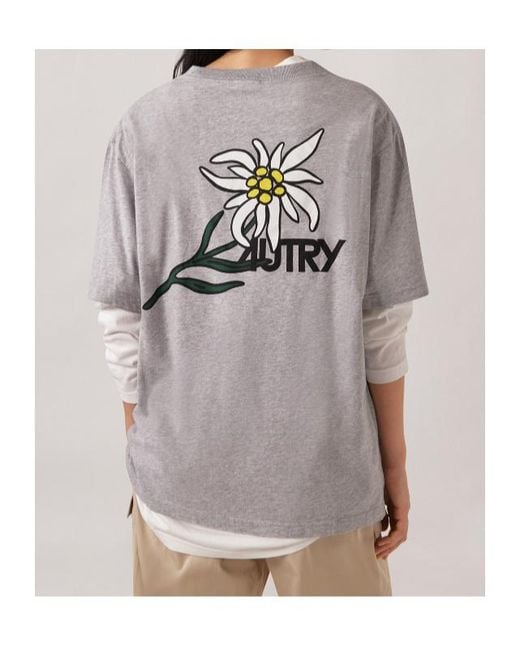 Autry Gray Edelweiss Back Graphic T-Shirt for men