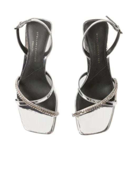 Stella McCartney Elsa Metallic Heeled Sandals