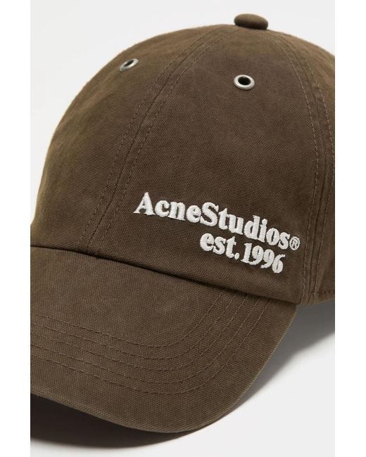 Acne Brown Waxed Logo Cap
